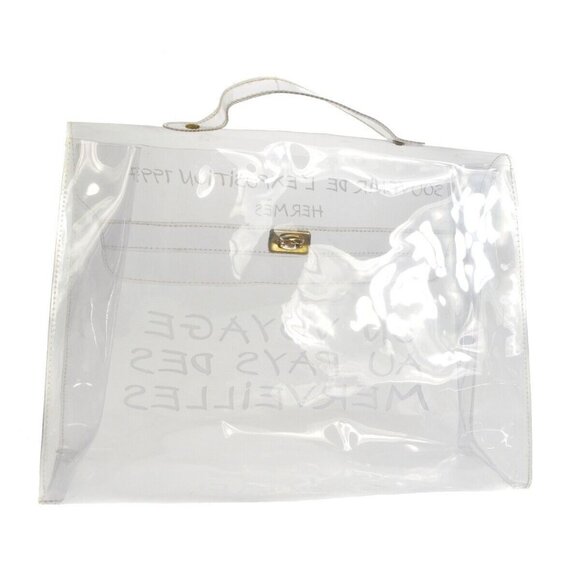 Hermes Kelly Vinyl Beach Handbag SOUVENIR DE L'EXPOSITION - Picture 2 of 5